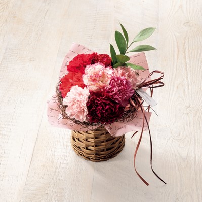 送料込 《web限定》《母の日》【welzo flower】 花瓶のついたカーネーションブーケ「フルーリ」の商品画像