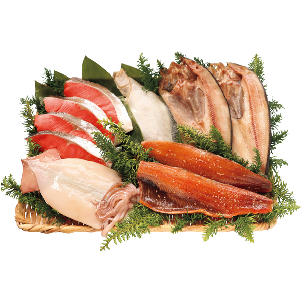早得_送料込 【北海道エスケイフーズ】 塩紅鮭と北海道産干物詰合せの商品画像