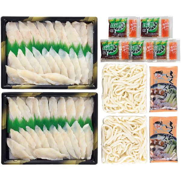 送料込 《web限定》【ヤマモ水産】 天然ふぐしゃぶしゃぶ鍋・うどん付きセットの商品画像