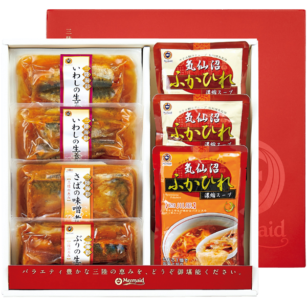 送料込 【阿部長商店】 ふかひれスープ＆煮魚セットの商品画像