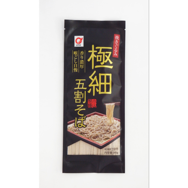 [岩手]小山製麺 挽きぐるみ極細五割そばの商品画像 (1)